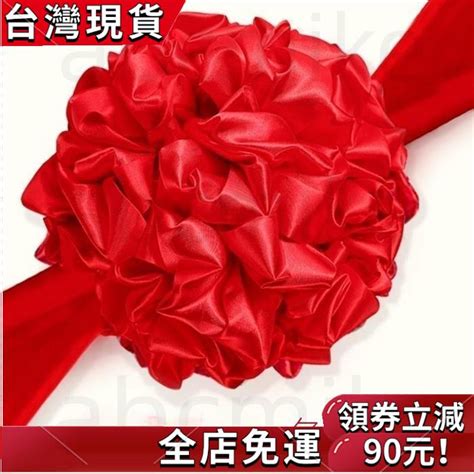 新車紅彩球|剪彩花球 開業剪彩用品 綢緞大紅彩球 結婚 新車大紅花。